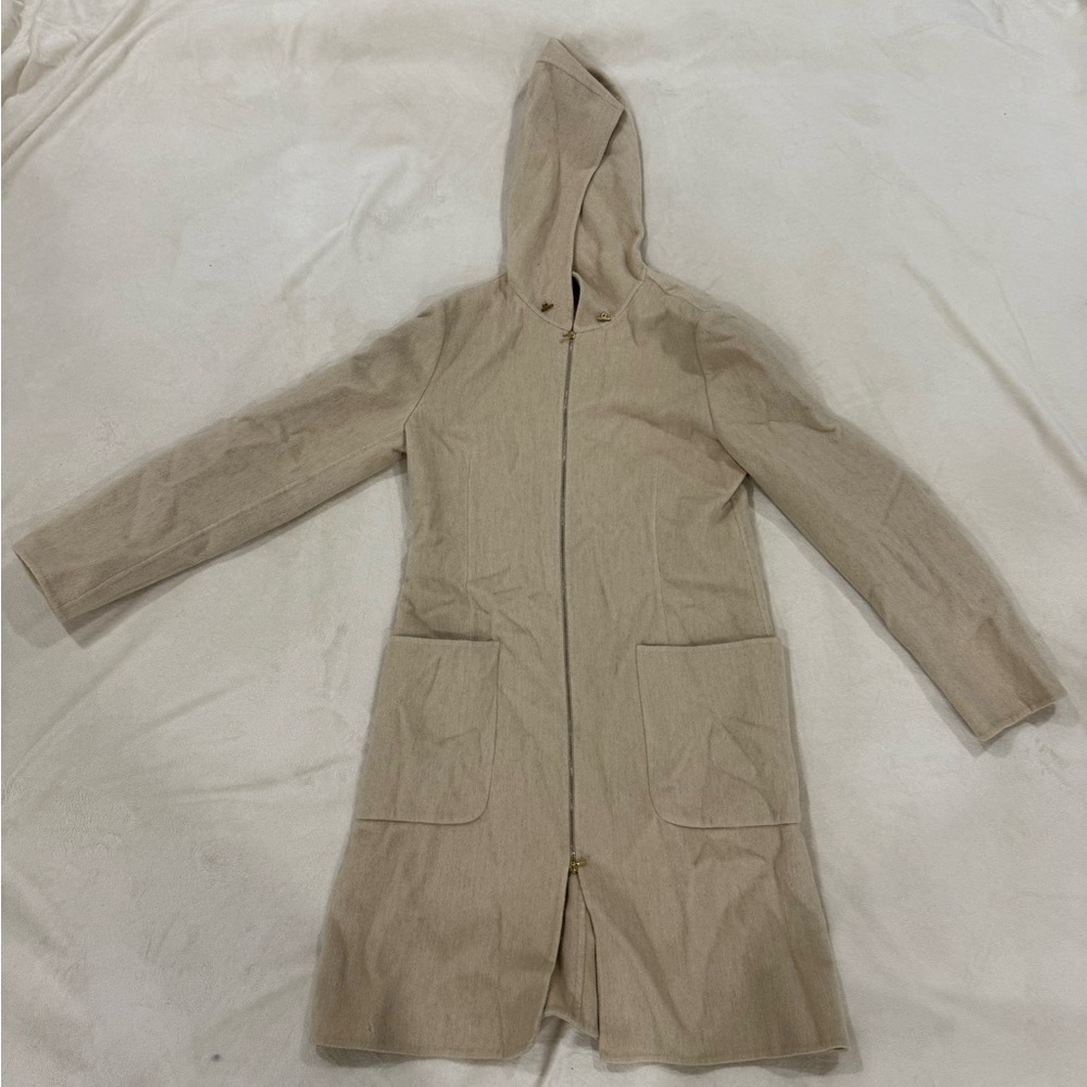 MaxMara Beige Hooded Trench Coat